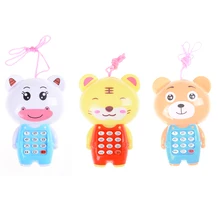 Kawaii Мультфильм Детские музыкальные телефонные игрушки обучающая игрушка телефон подарок для детей Детские игрушки случайного цвета