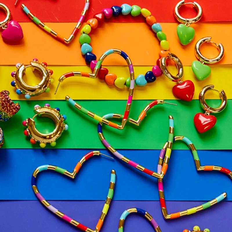 

Dvacaman 2019 Trendy Geometric Metal Heart Drop Earrings for Women Wedding Party Jewelry Bohemia Design Birds Statement Earrings