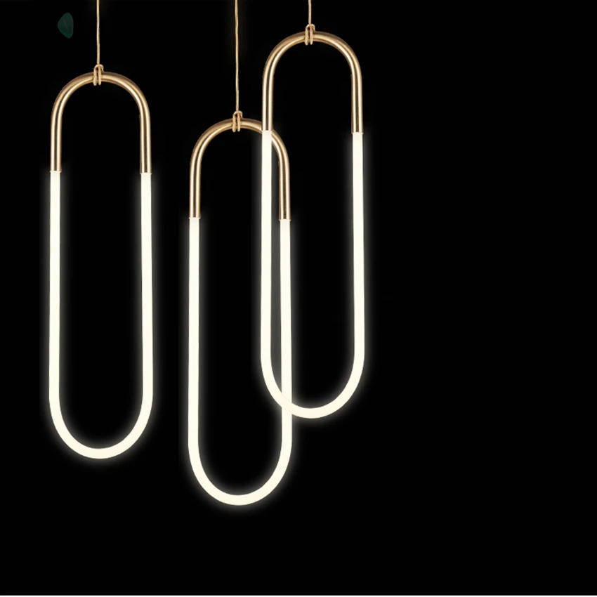 

Modern LED Pendant Lamps LIghts U Tube Lighting Hotel Lobby Decoration Chandelier Living Restaurant Hanging Light Lamp Luminaria