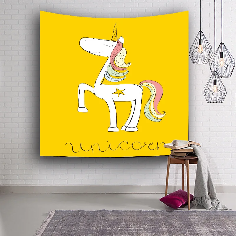 Unicorn wall hanging tapestry home decoration accessories (6)