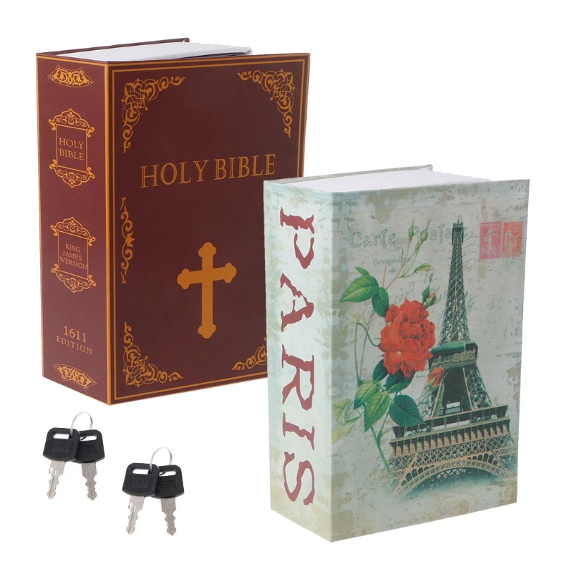 

New Home Security Book Box Secret Safe Dictionary Storage Case Key Lock Cash Bank