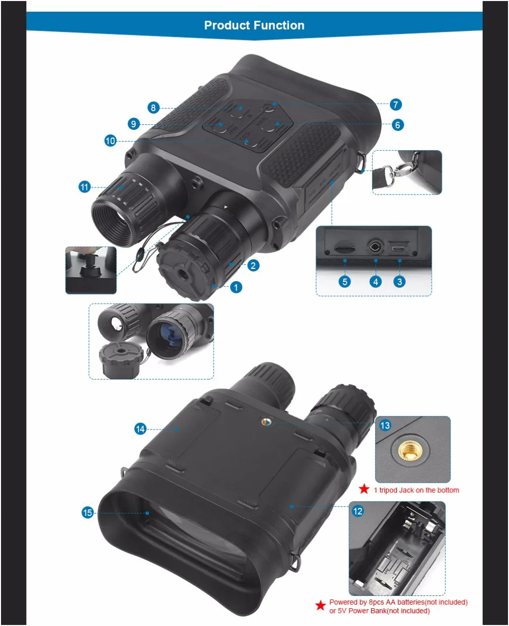 ZIYOUHU 7x31 портативное цифровое устройство ночного видения для охоты инфракрасная камера 400 м/футов просмотр в темноте и запись