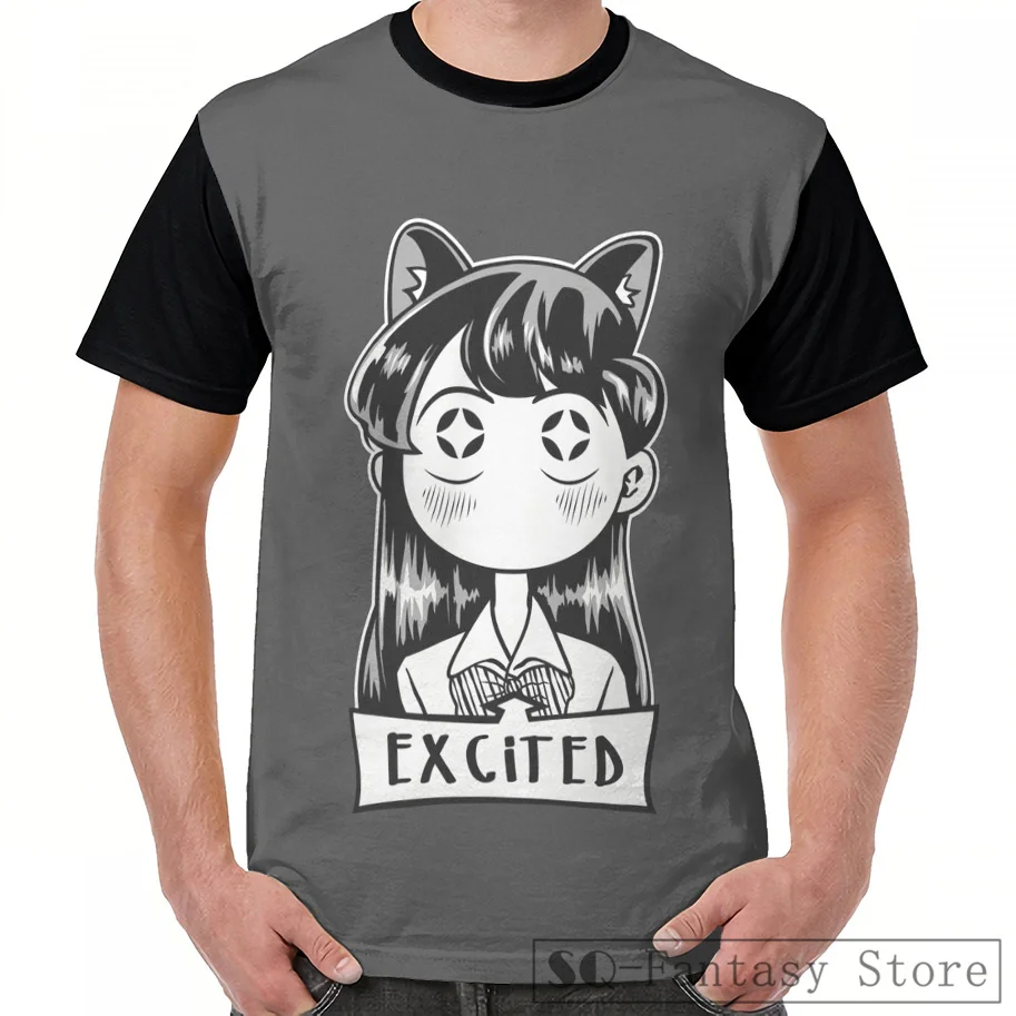 

Fashion Casual print men t shirt women tops tee Miss Komi Excited Graphic T-Shirt men summer Short Sleeve cute tshirts