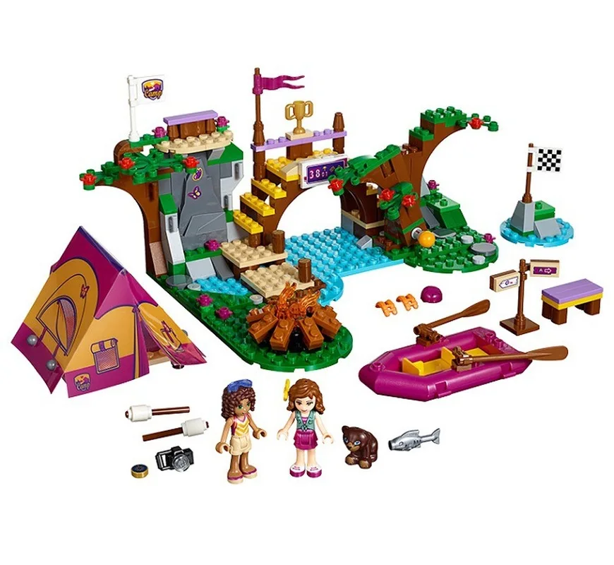 

10493 Friends Adventure Camp Rafting 41121 Building Blocks Emma Mia Figure Educational Toys for Children Compatible with Legoe