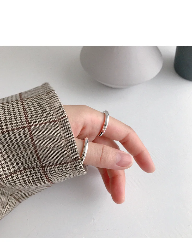 JShine минималистичное ювелирное изделие из стерлингового серебра 990 пробы, гладкие стекируемые кольца на палец для женщин, кольцо из чистого серебра для помолвки, хорошее ювелирное изделие