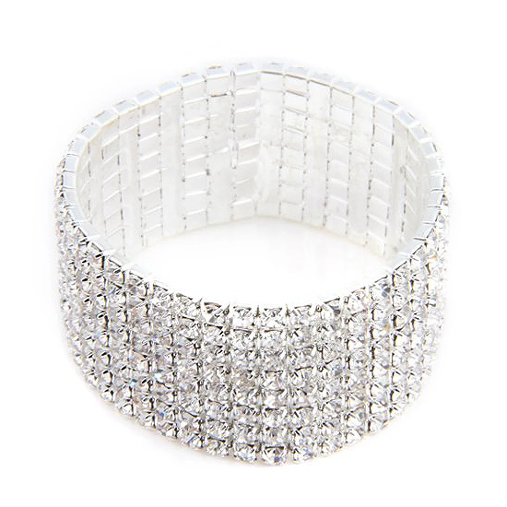 27mm Silver Plated Bracelet Bangle Rhinestone font b Jewelry b font