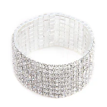 27mm Silver Plated Bracelet Bangle Rhinestone Jewelry