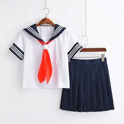 UPHYD рубашка с короткими рукавами и клетчатая юбка белый JK японская Униформа школьная обувь для девочек хор косплэй моряцкий костюм XJ5205