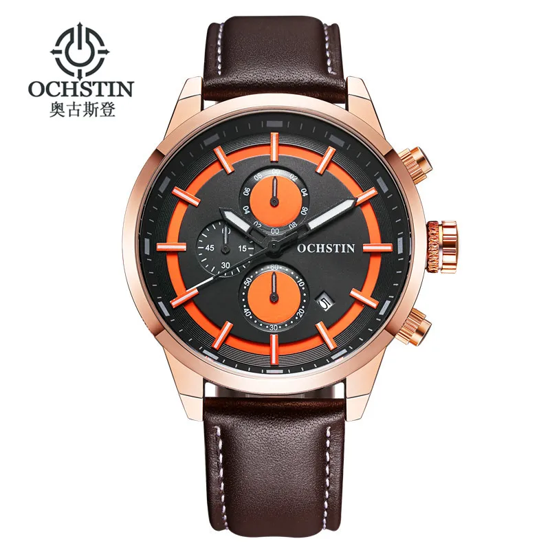 

New OCHSTIN Luxury Brand Military Watches Men Quartz Analog New Leather Clock Man Sports Watches Army Watch Relogios Masculino