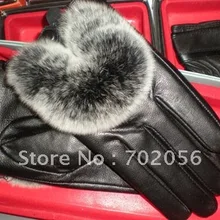 Перчатки из натуральной кожи с меховой бахромой 5 fingure кожаные перчатки 10 пар/лот#2383