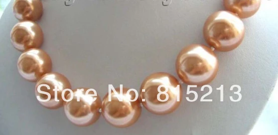 

ddh001069 18" Natural 20mm Champagne Round Shell Pearl Necklace