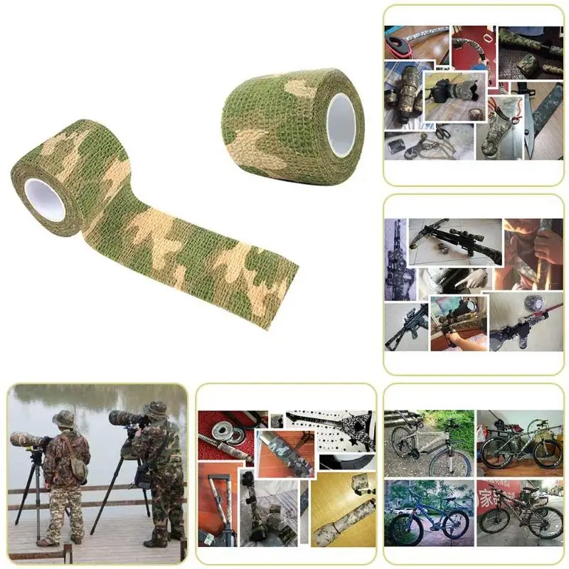 

First Aid Stretch Camouflage Tape Anti-slip Non-Woven Self-Adhesive Elastic Bandage Self-adhesive Type Repeatedly