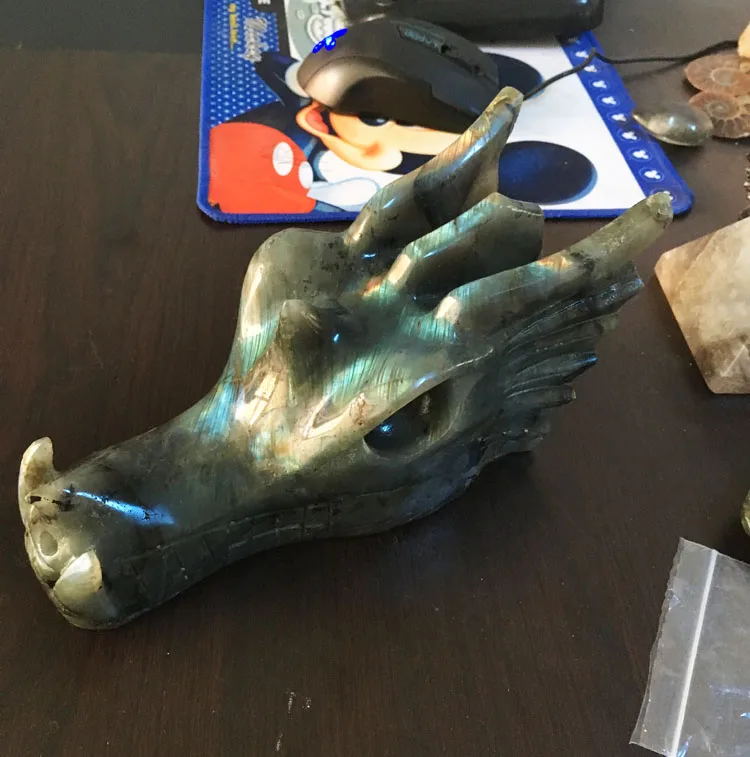natural Labradorite skull for home decoration (2)