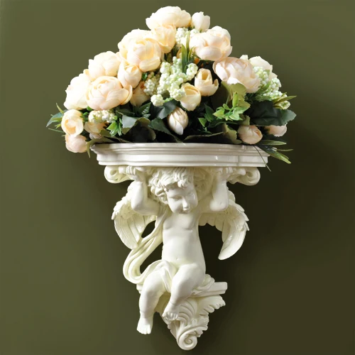 Фигурка Ангела из полимера стенная ваза с искусственным цветком Скандинавское украшение домашняя Цветочная ваза белая подвесная ваза для свадьбы - Цвет: B-1