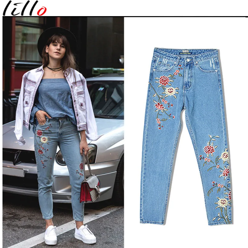Fashion embroidered jeans 3d stereo front and rear side embroidered Fashion embroidered jeans 3d stereo front and rear side embroidered
