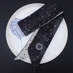 100% чистого шелка ленты Таро шарф Созвездие брендовая дизайнерская обувь черный, белый цвет повязка на голову Hairband сумка шляпа 100*6 см