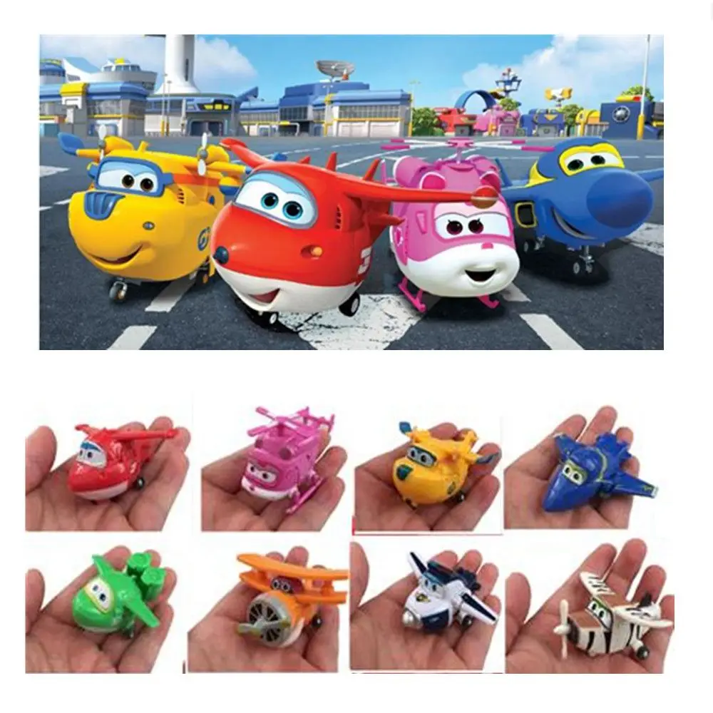 

1 pcs Cartoon Super Wings Airplane Action Figures Cute Robot Plane Model Transformation Fly Boys Girls Birthday Kid Gift Toy
