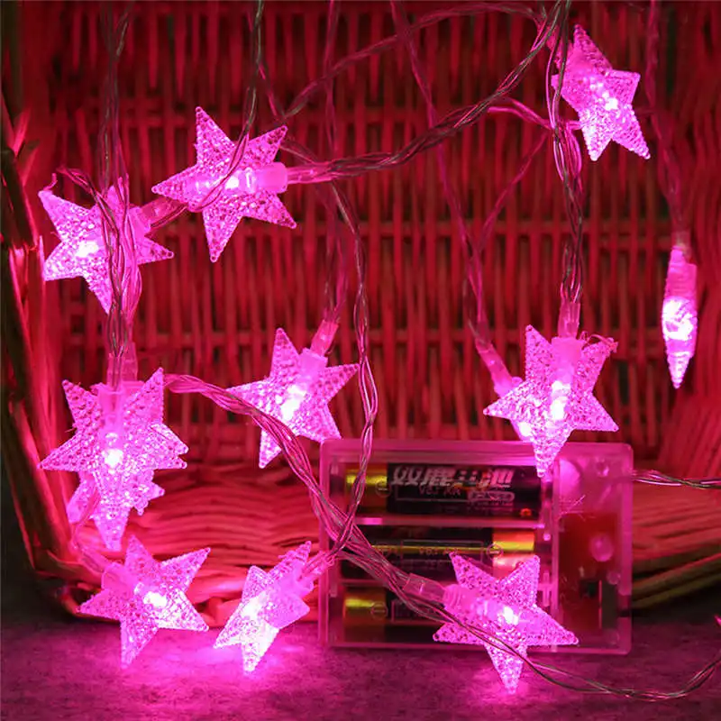 2M 10 LED Crystal Clear twinkling Star Fairy String Light Wedding Party Outdoor Decor Lamp string lights set 40JA1110