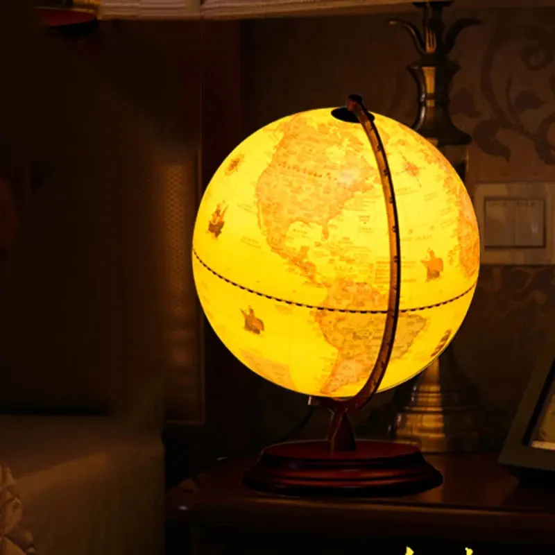 25-32 см Ретро Китайский Английский Глобус земного шара металлическое вращение светодиодное украшение офисное Ремесло Декор детские развивающие игрушки подарки