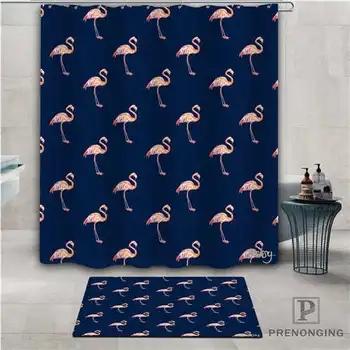 

Custom flamingos (1) Waterproof Shower Curtain Doormat Home Bath Bathroom Polyester Fabric Multi Sizes#2019-01-12-280