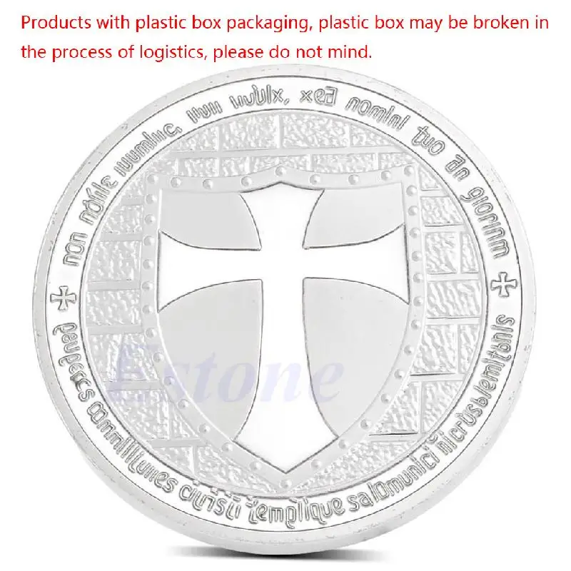 

Silver Plated Cross Crusader Knights Templar Commemorative Coin Art Collection
