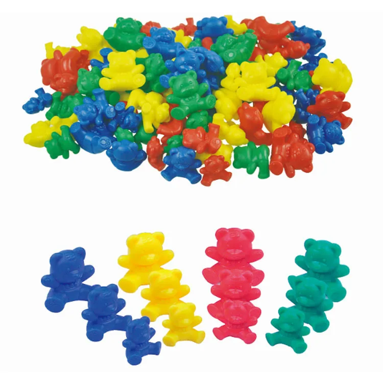 

Baby kids early learning educational toy guaiguai bear montessori counter toy three family bear four color three size 96pcs/bag