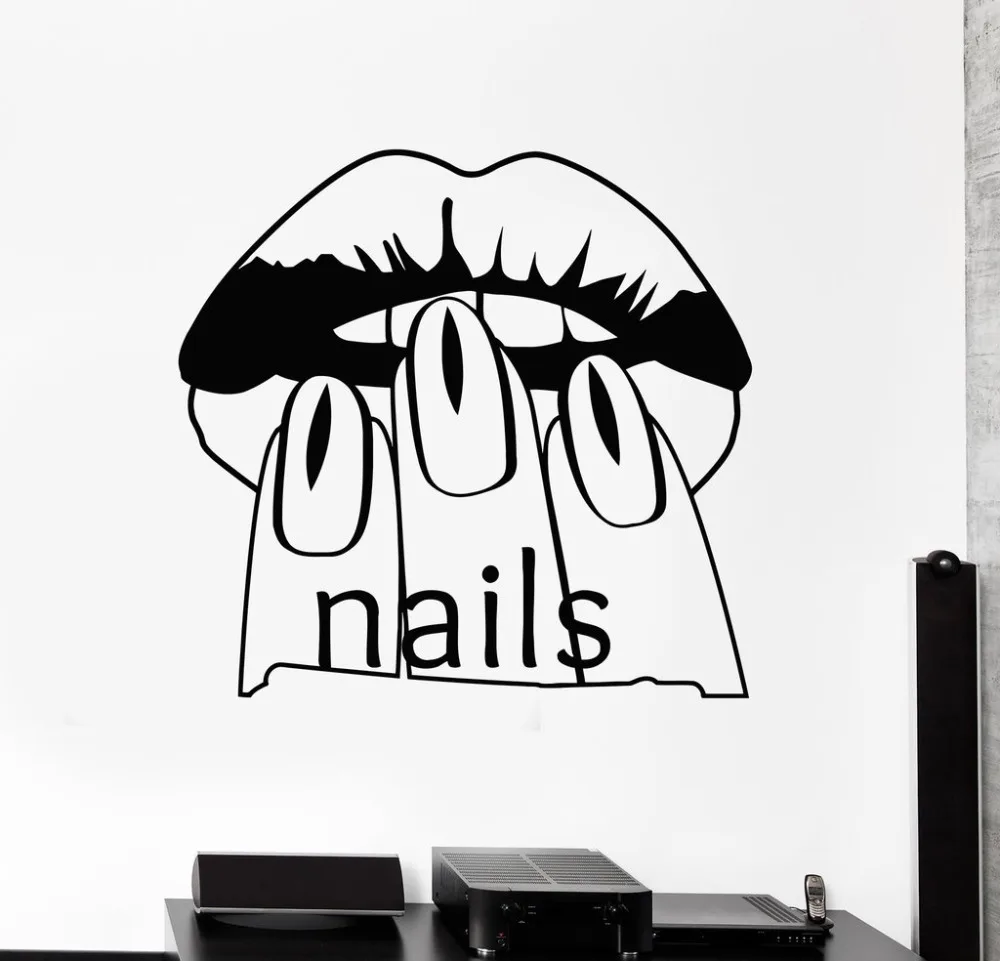 

Nail Salon Beauty Woman Wall Stickers Vinyl Wall Decal Manicure Spa Sticker Self-adhesive DIY Wallpaper Removable Poster SA251