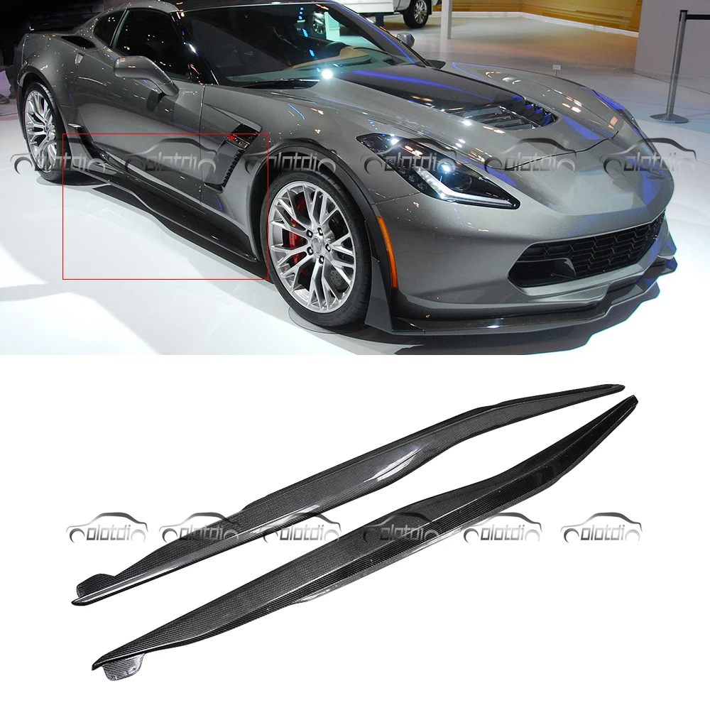 

H1 Style Side Skirts For Chevrolet Corvette Apron Extension Lip Carbon Fiber C7 Car Styling