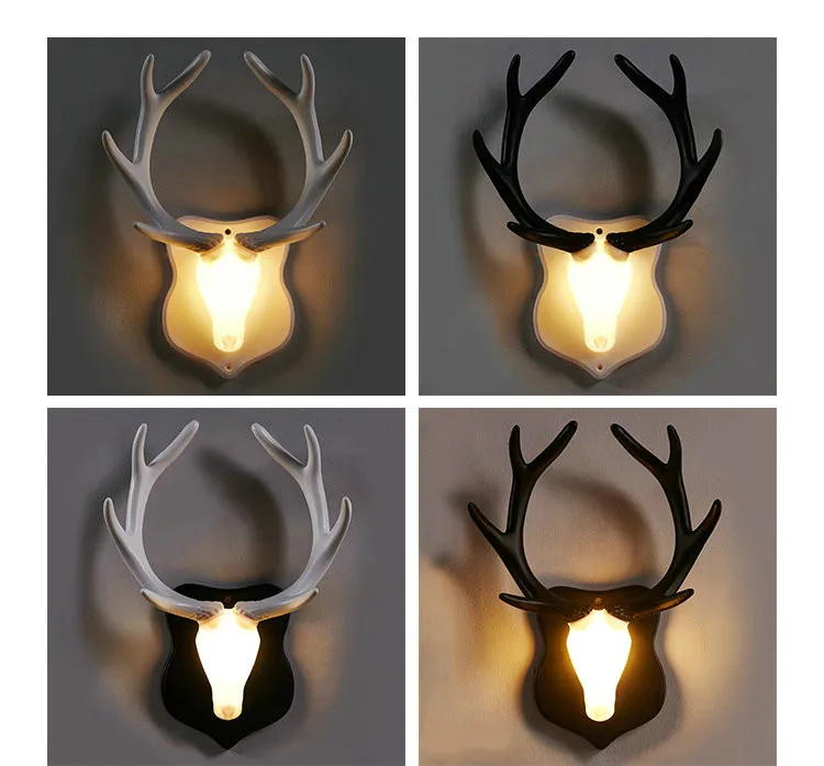 Lâmpada de Parede Barra do Hotel Luzes da Noite Luz da Parede Artpad Nordic Cama Sala Estar Crianças Quarto Decoração Criativa Veado Antler Led 22 decoração criativa veado antler luz da parede led luzes da noite