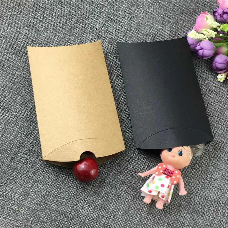 Коробка для подушек крафт-бумага сушеные цветы пакет модный пустой коричневый черный складная бумажная коробка чехол настраиваемый 24 шт/партия