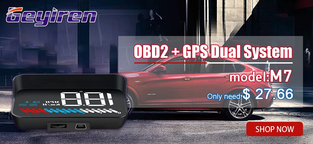 GEYIREN M6, лобовое стекло 3,5 дюйма, проектор, OBD2, EUOBD, дисплей данных для вождения автомобиля, скорость оборотов в минуту, температура воды, HUD, дисплей для автомобиля