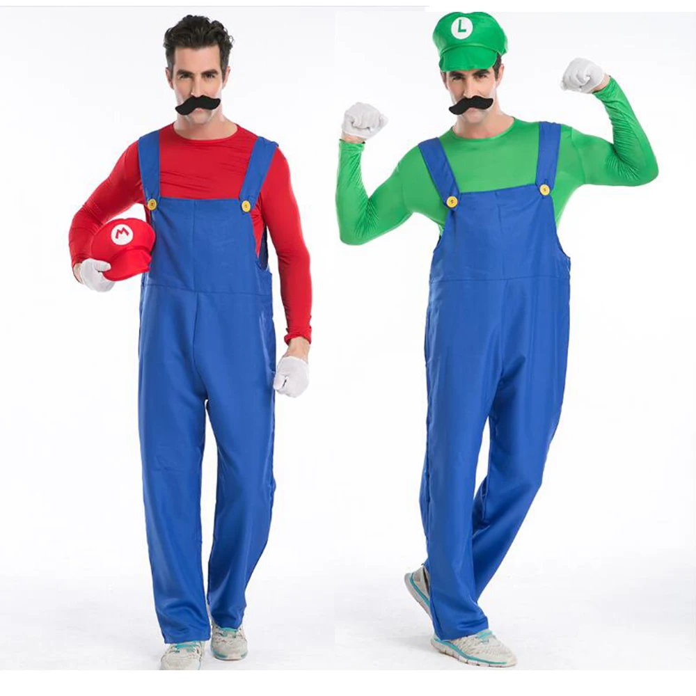 (whole set) Supermario Costume Super Mario Luigi Brothers Cosplay whoel