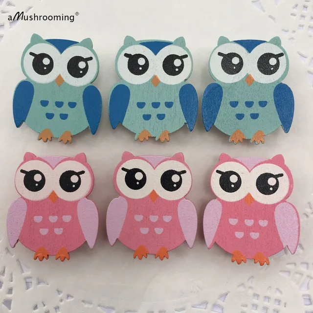6 Pieces Lot Pink And Blue Owl On Wooden Clothespins Baby Shower 6 Pieces Lot Pink And Blue Owl On Wooden Clothespins Baby Shower Bridal