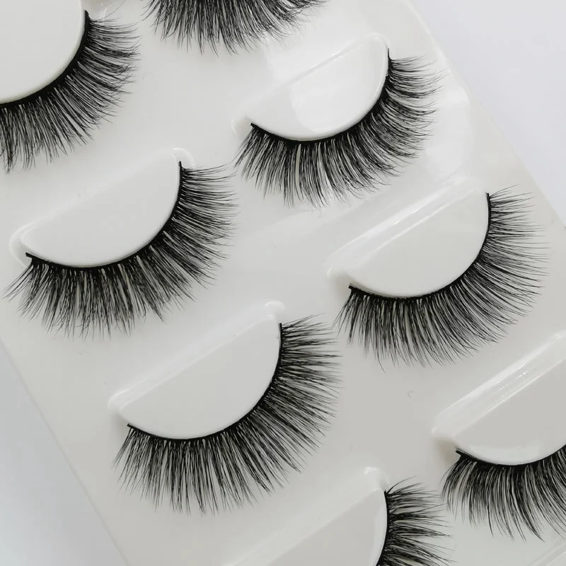 4Pair 3D Mink False Eyelashes Beauty Makeup Thick Voluminous Messy Fake Eye Lashes Extension Tools Eye Cosmetic