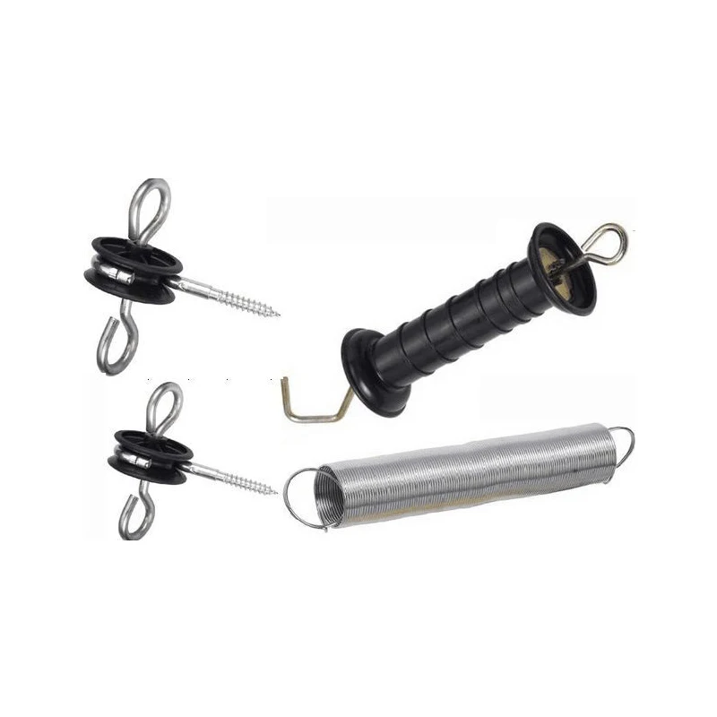 

Electric Fence Accessories Spring Door Handle Double-hook Insulators Set For Animal Husbandry Cattle, Sheep and Horse
