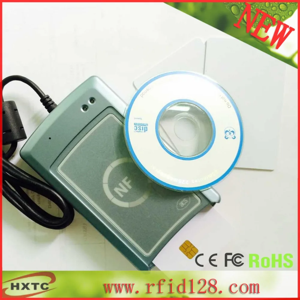 ACR1222U Dual-Interface USB RFID Smart Card Reader Writer Support ISO7816 & ISO14443 Type A B C Cards+ SDK Kit+4pcs test card