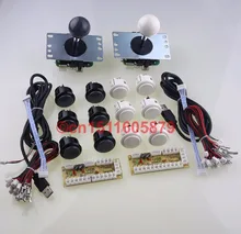 Japan Genuine 12 X SANWA OBSF-30 Push Buttons + SANWA JLF-TP-8YT Joysticks + Zero Delay PC USB Encoders For MAME DIY-Gray+White