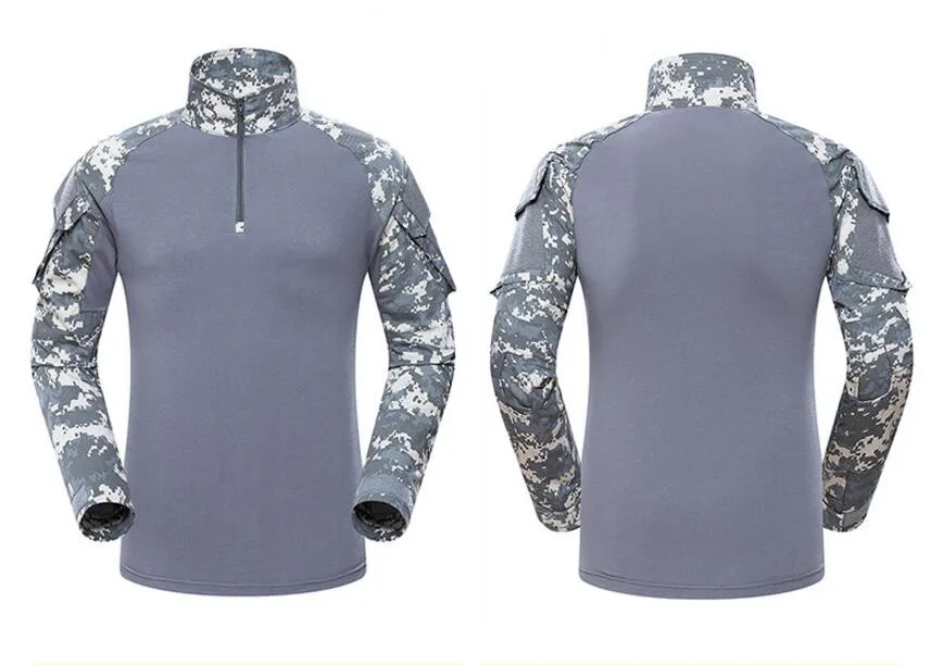 Летняя мужская Мультикам тактическая рубашка камуфляж с длинным рукавом армейские солдатские футболки военные Painball одежда спецодежда