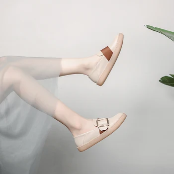 

2019 spring new wild round head soft bottom small shoes flat women's shoes