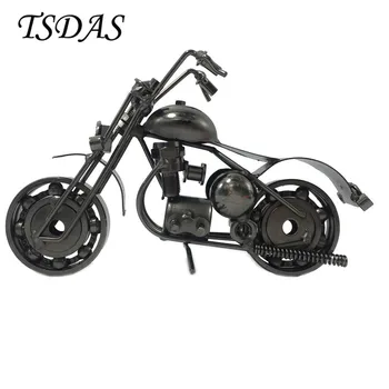 

2017 Handmade Motorcycle Models Gifts Toys Collectible Luxury Black Iron Motorbike Models Home Decorations