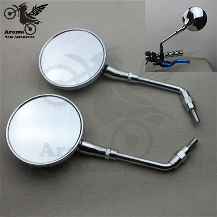 Top Quality Chrome Silver Round Universal Parts 10mm 8mm Moto Rearview