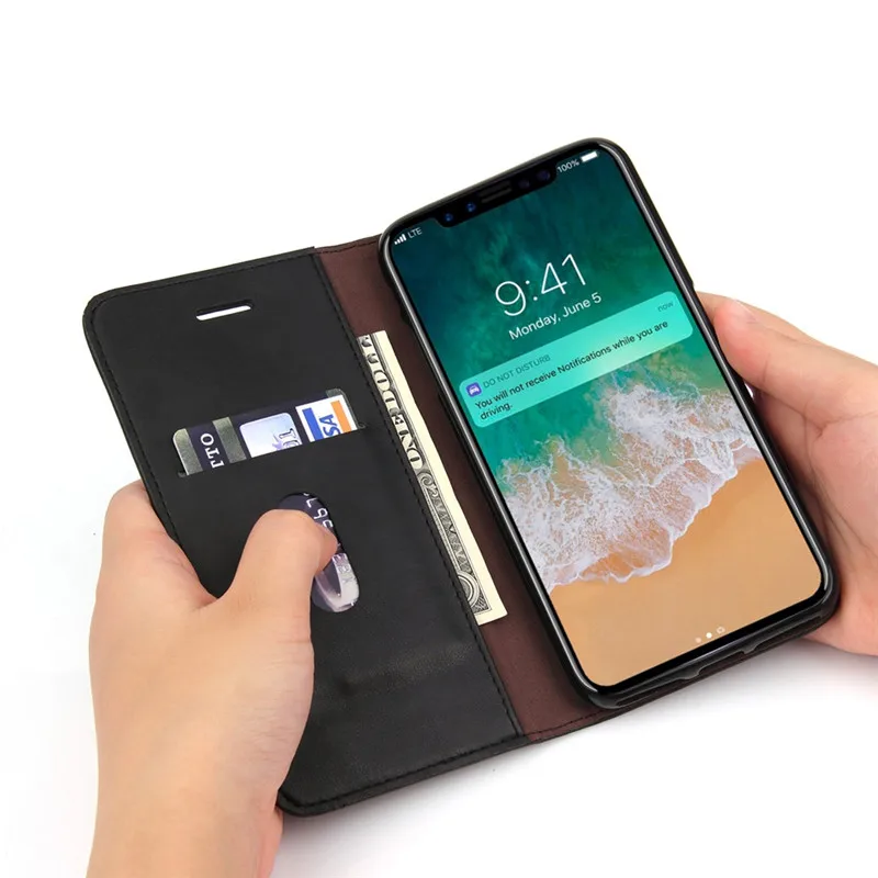 Чехол бумажник Seonstai для iPhone 8 кожаный чехол 7 Plus чехлы iPhone6 6s подлинный Магнитный