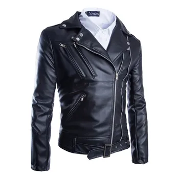 

Dropshipping New arrive brand leather jacket men's leather jackets jaqueta de couro masculina fashion 80s motorcycle top coats
