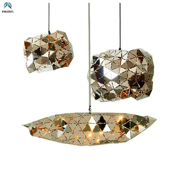 

Creative Rotatable Plate Chrome Steel Led E27 Pendant Lights Bar Counter Shiny Lustre Suspend Lamp Led Hanging Lamparas Fixtures