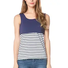 Полосатая Летняя женская Футболка для беременных, топ для кормящих женщин, хлопковая футболка без рукавов для грудного вскармливания, майка, размеры s, m, l, xl