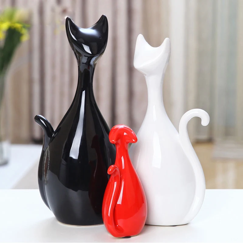 New Products Home Accessories Three Homes Kitty Kittens Wine Sets Decoration Living Room Ceramics Wedding Presents