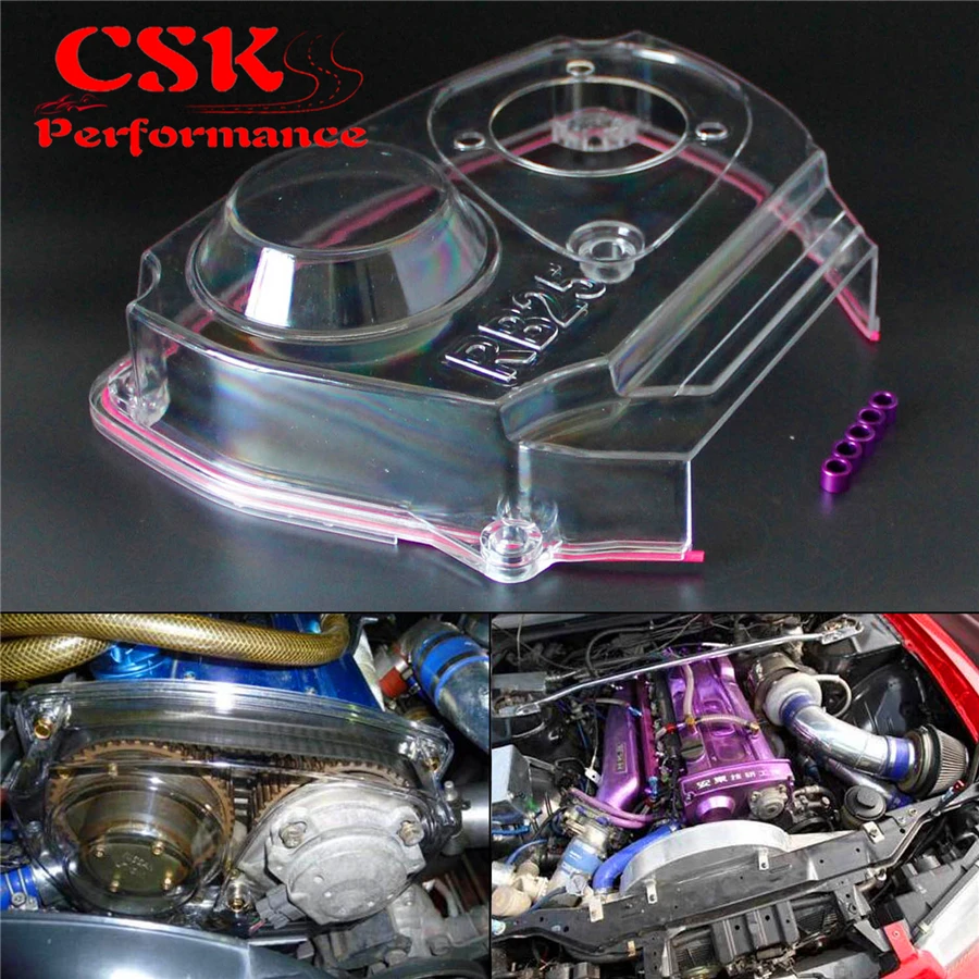 Clear Cam Pulley Gear Timing Belt Cover For Nissan Skyline R32 R33 GTS
