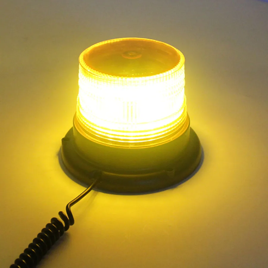 

New High power Flashing Mode Yellow Car LED Truck Magnetic Police Warning Light Flash Beacon Strobe Emergency Lamp DC12V/24V
