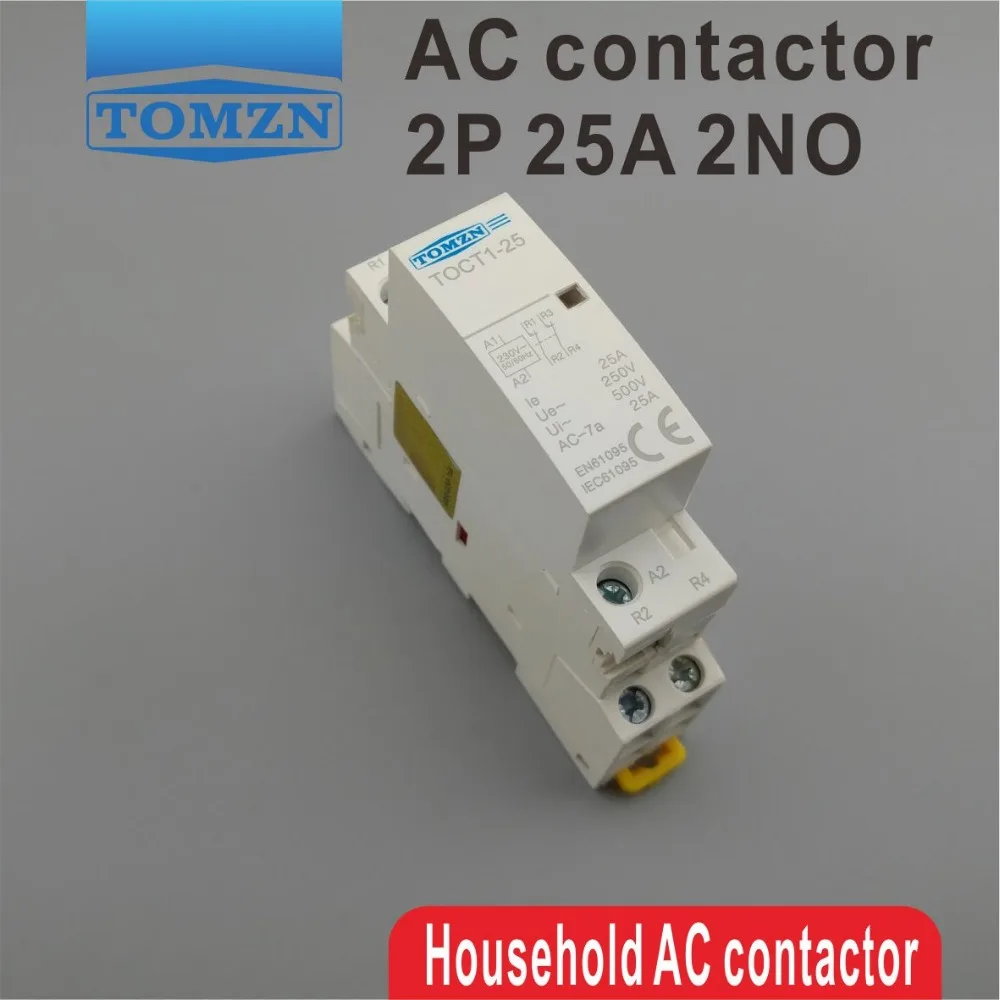 1 шт. TOCT1 Американская классификация проводов 2р 25A 220 V/230 V 50/60HZ Din rail бытовой ac Контактор В соответствии с стандартом 2NO