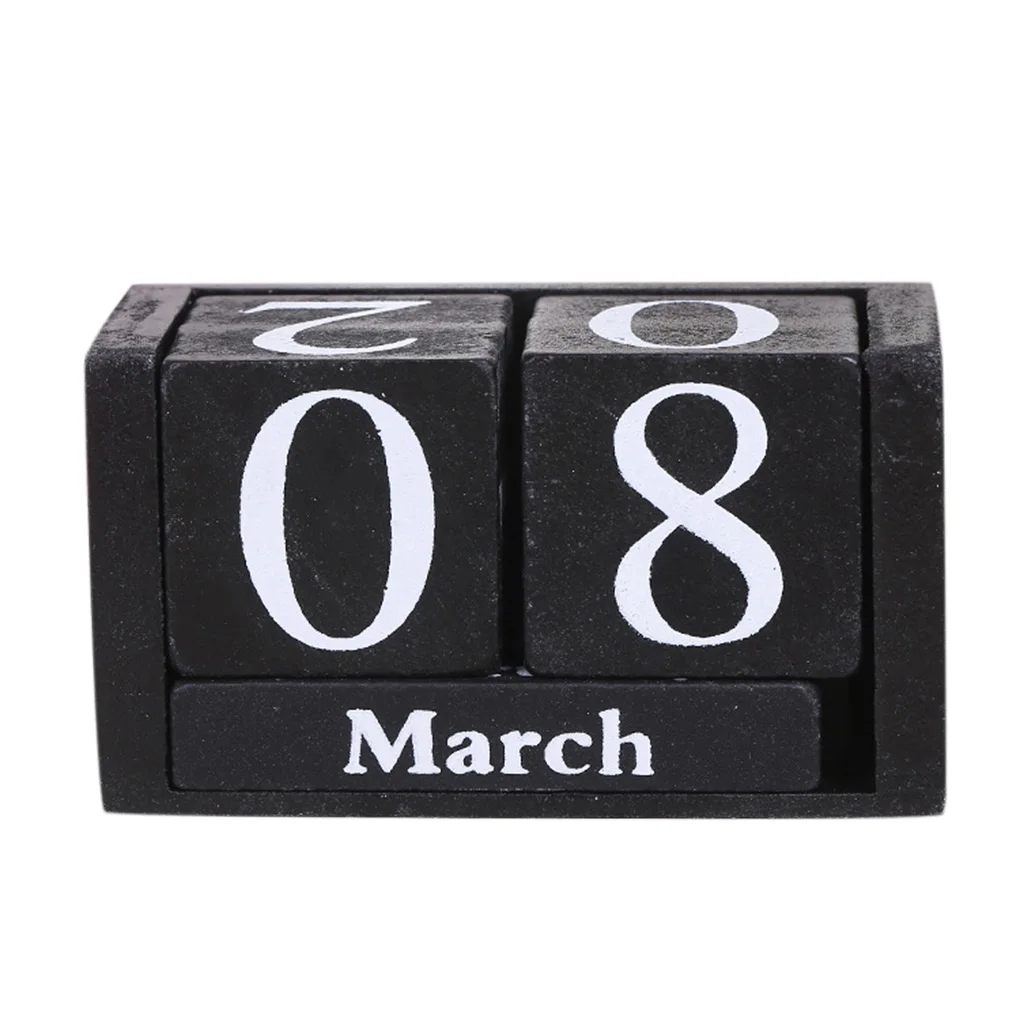 Винтажный Настольный деревянный кубический блок календарь домашний офис гостиная спальня стол Декор фотосъемка реквизит